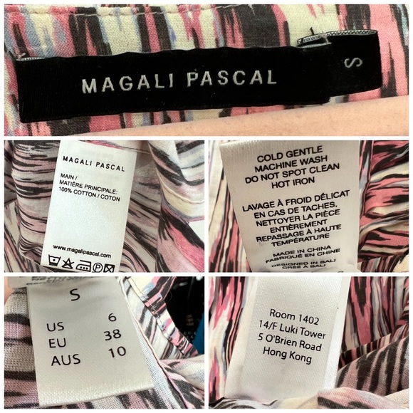 Anthropologie Magali Pascal Ruffled V-Neck Motif Blouse Sumba Top size small - Picture 6 of 6
